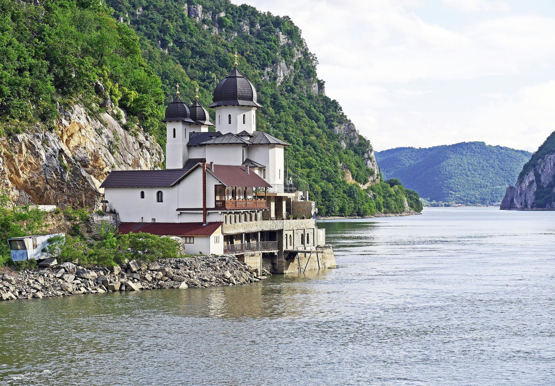 A small island in the middle of The Danube River.