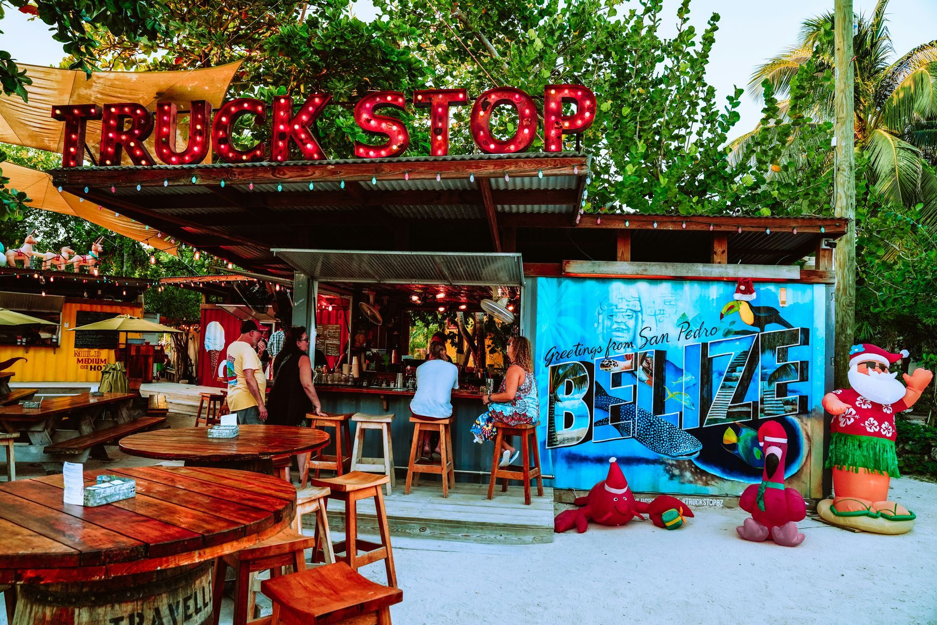 A vibrant outdoor bar called 
