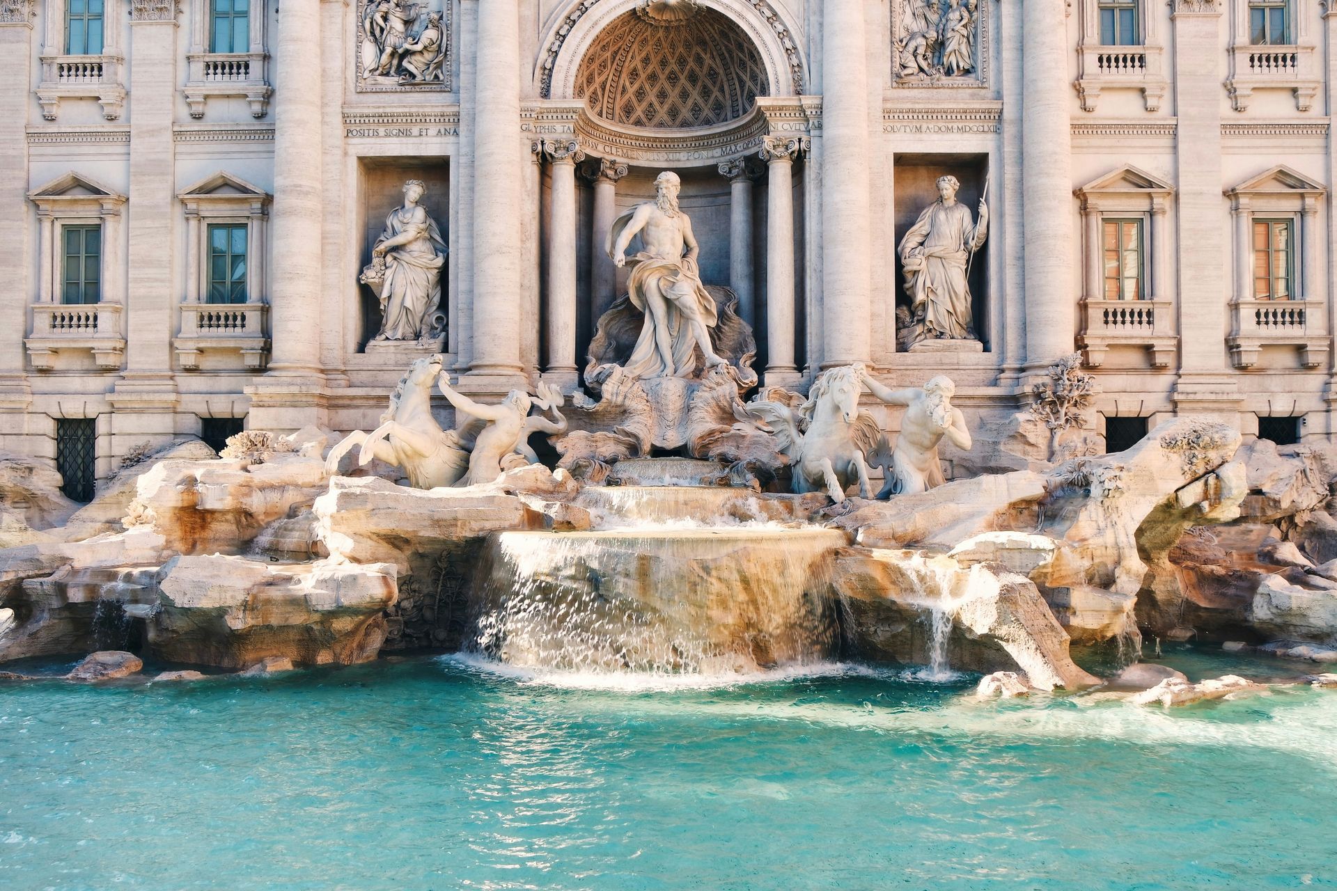 The Trevi Fountain in Rome.