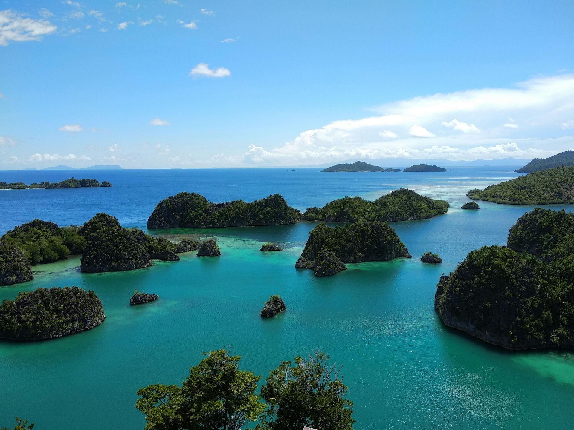 Raja Ampat islands in the middle of the ocean in Indonesia.