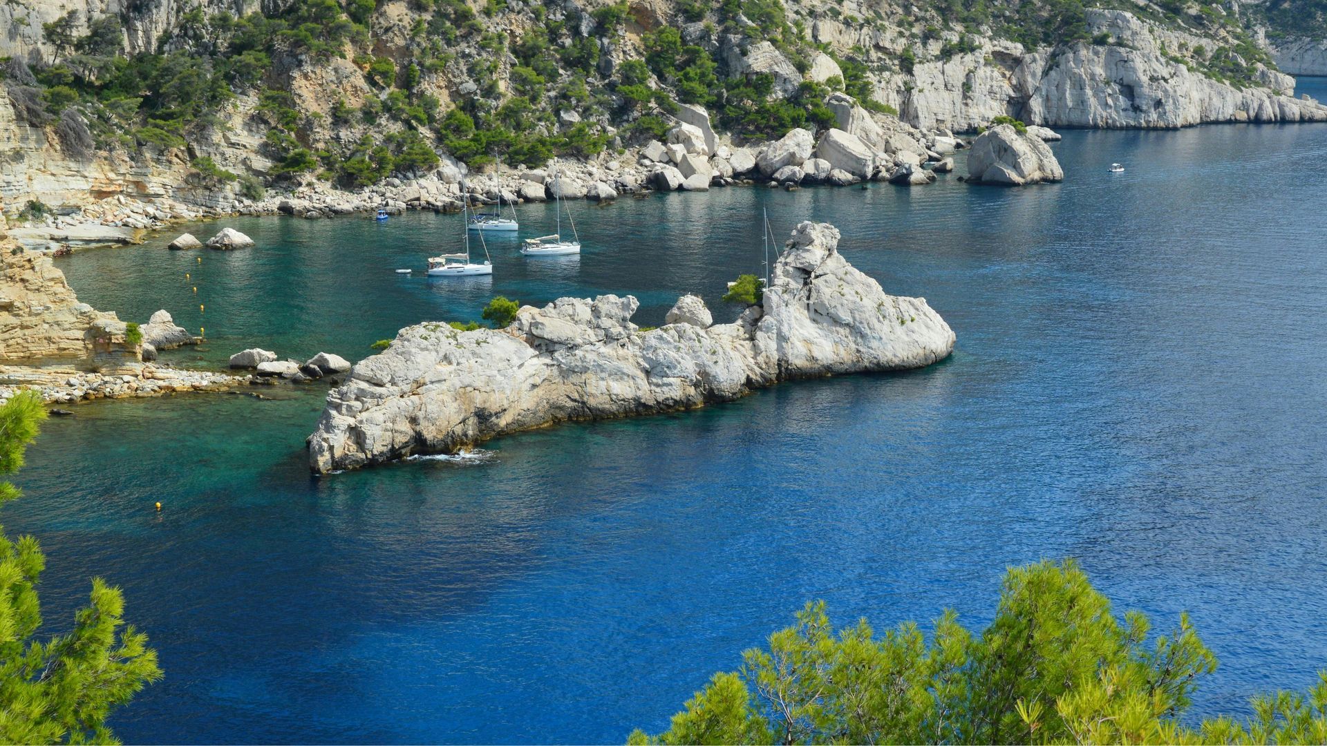 A small island in the middle of the french riviera. 