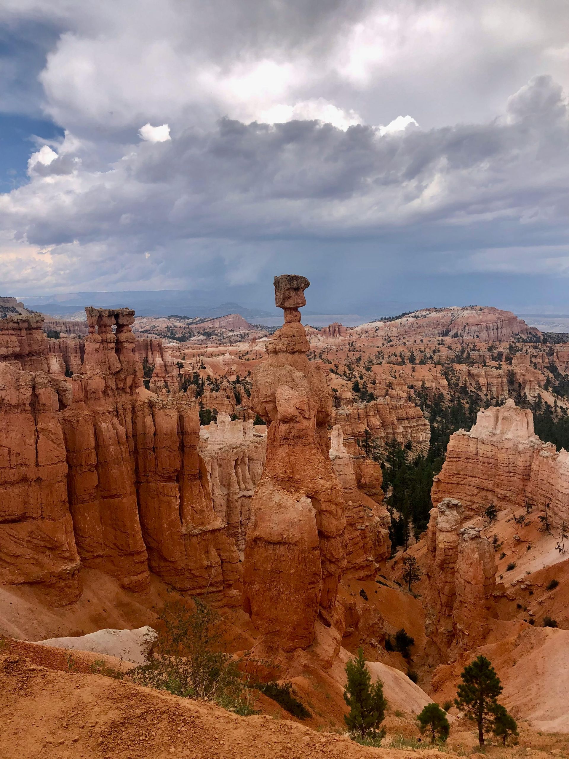 A large rock formation in the middle of a canyon at Bryce Canyon National Park in Utah.