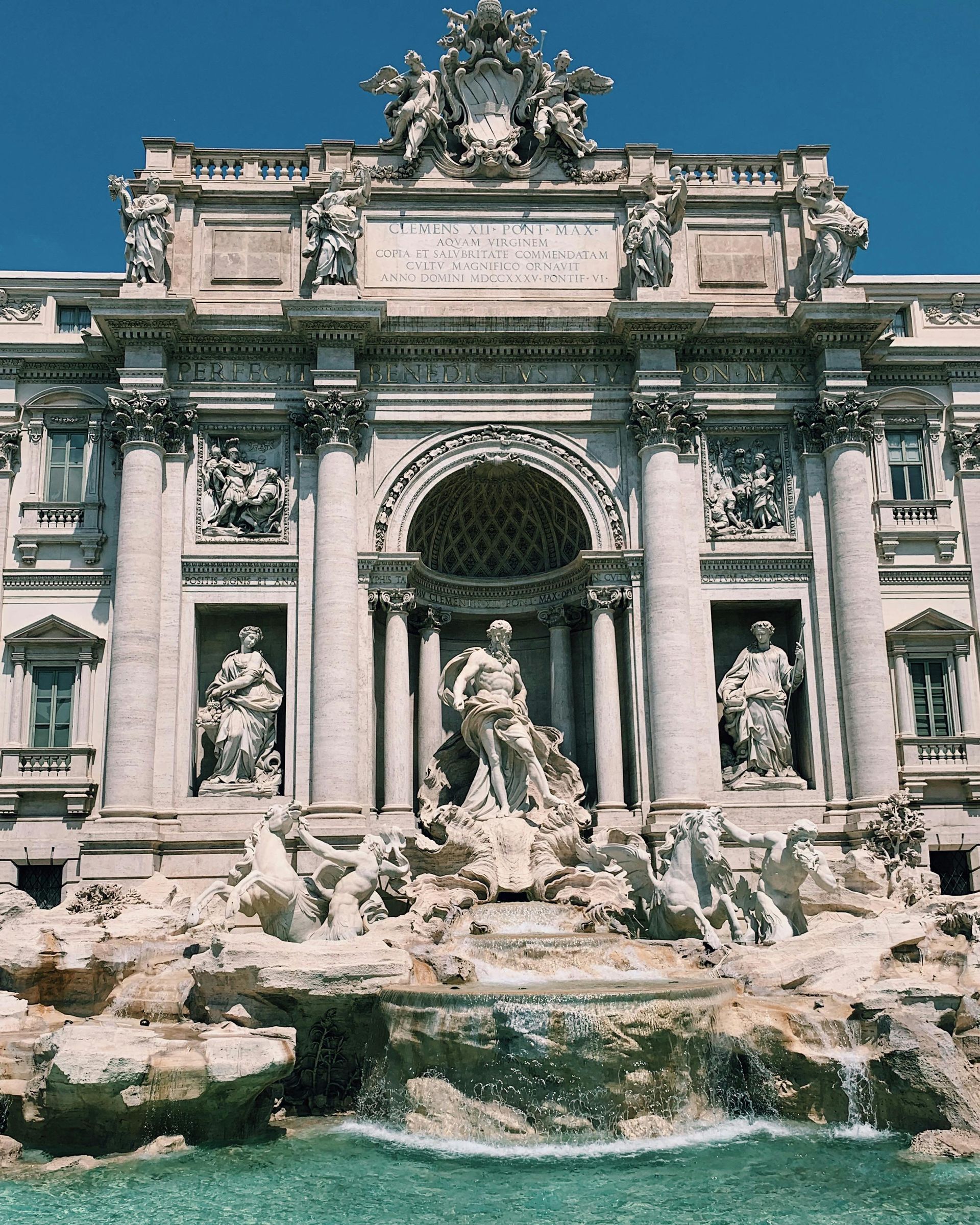 The Trevi Fountain in Rome, Italy.