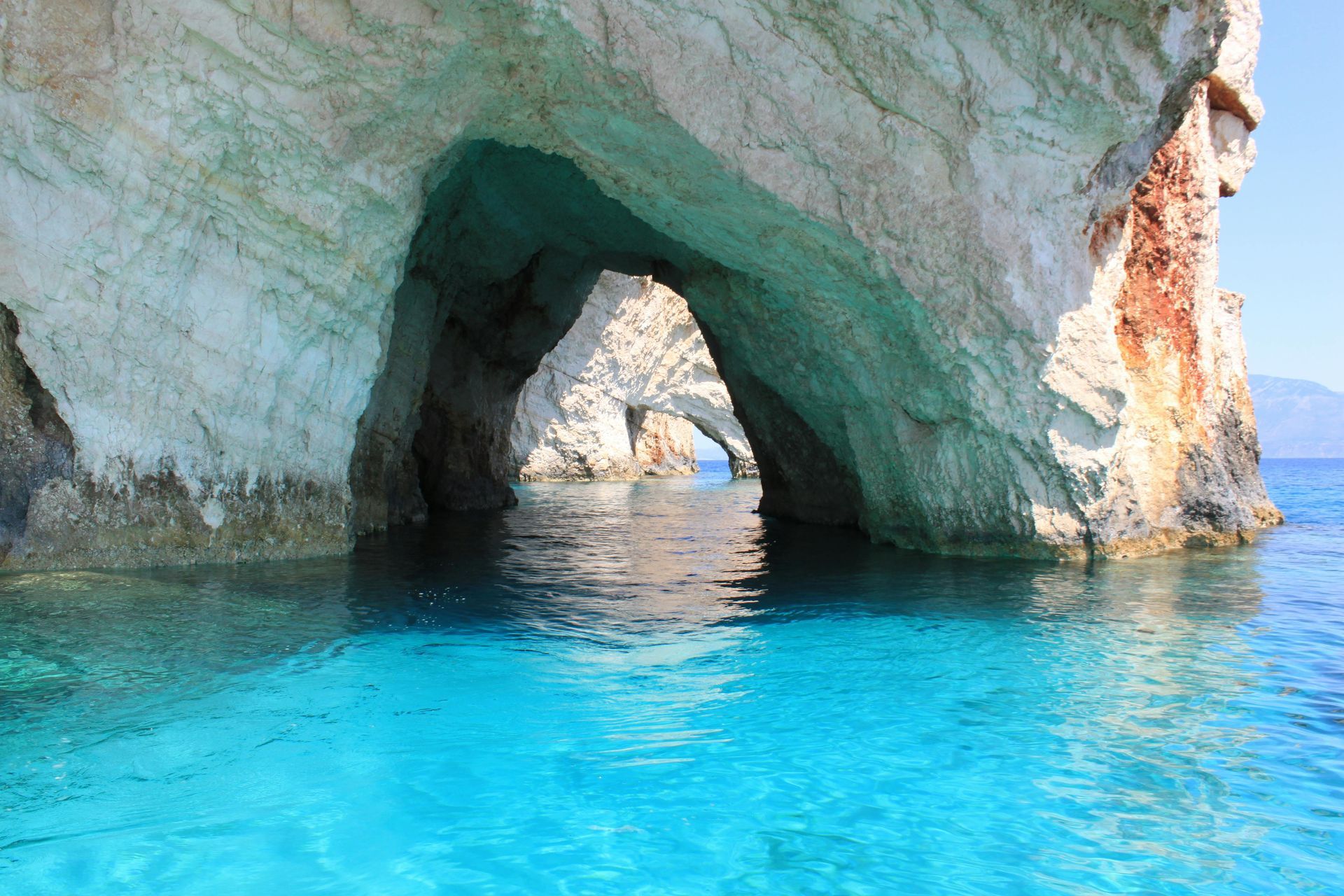 There is a cave in the middle of the ocean in Zakynthos, Greece.