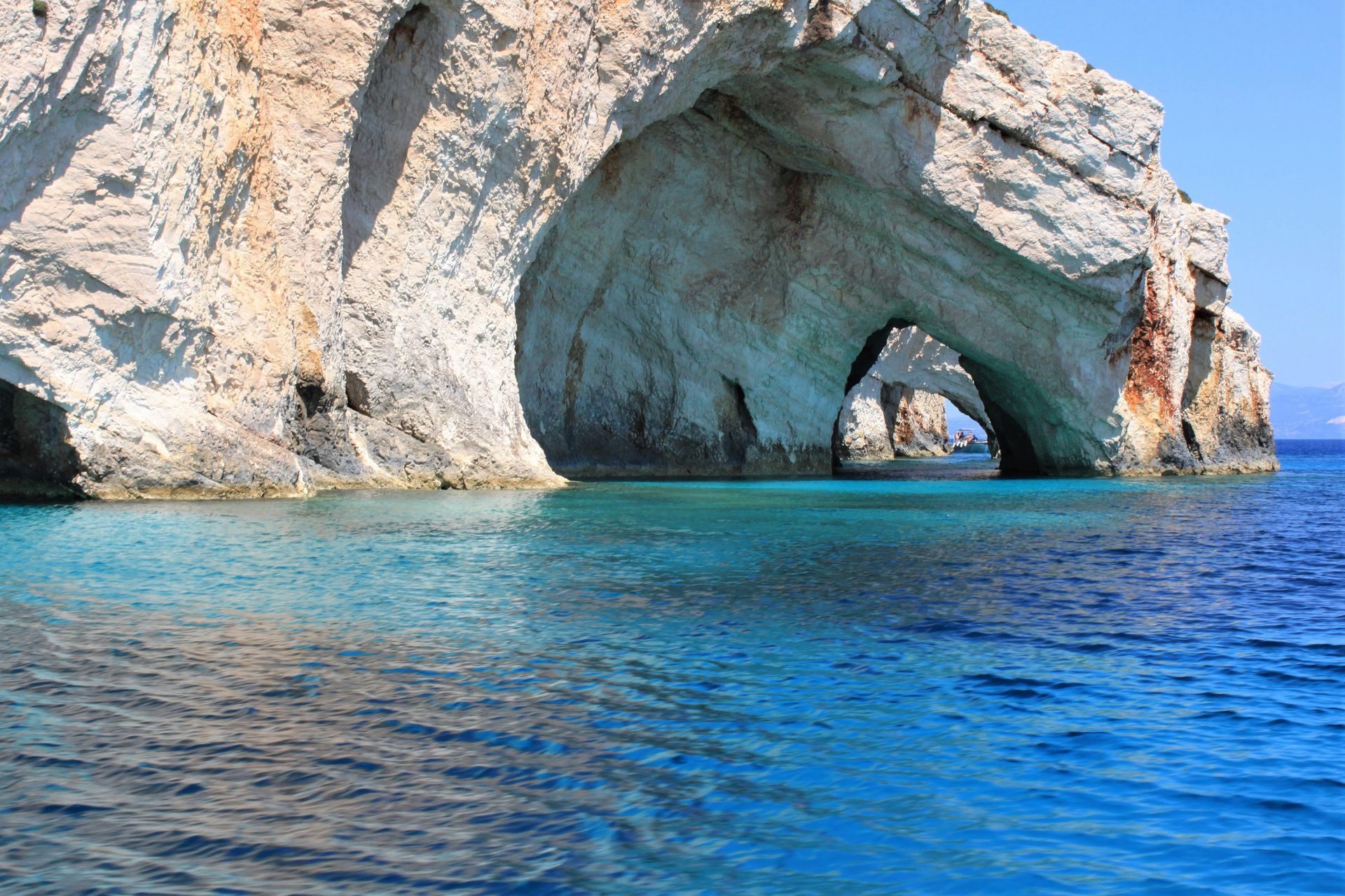 There is a cave in the middle of the ocean in Zakynthos, Greece.