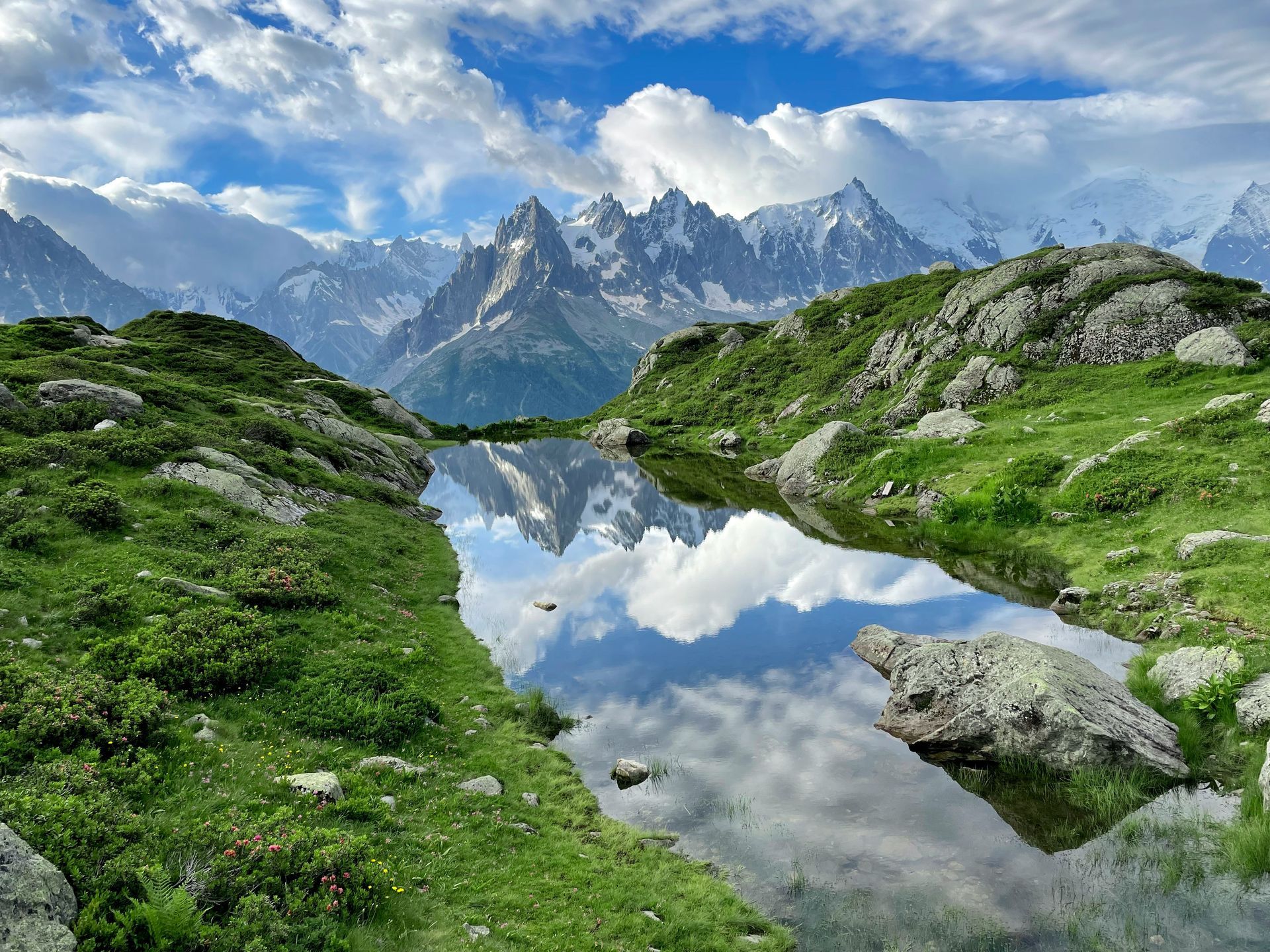 Lac Blanc in the French Alps in Chamonix, France.
