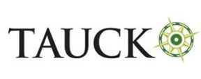 A logo for tauck with a compass on it