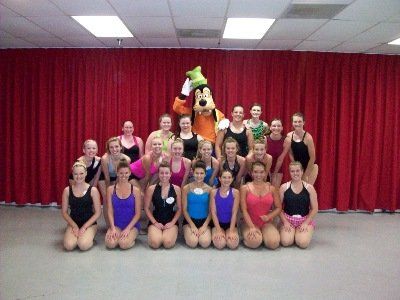 2011 - 2012 CSDA Comptetition Team Disney World —  All Girls Group Picture with Goofy in Indianapolis, IN
