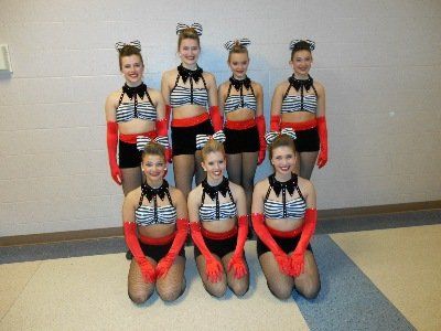 2014 Competition Teams — Ladies in Black and White with Red in Indianapolis, IN