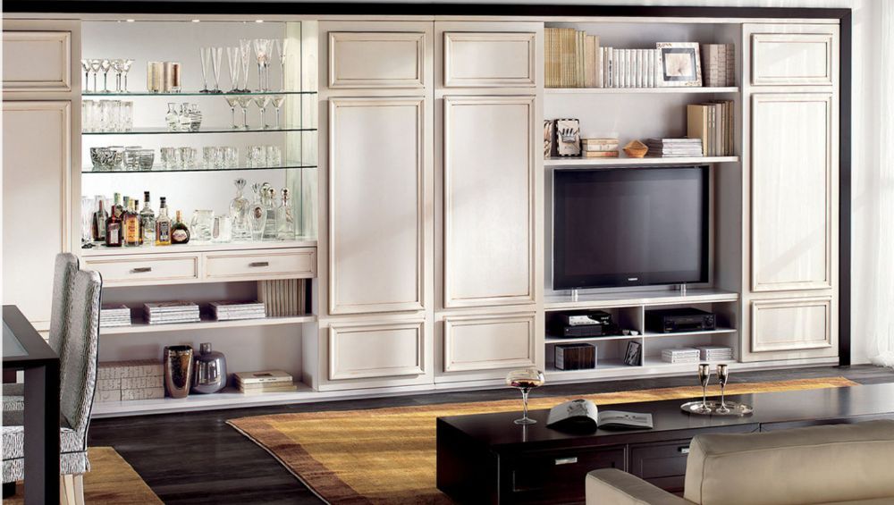 parete soggiorno dallo stile classico