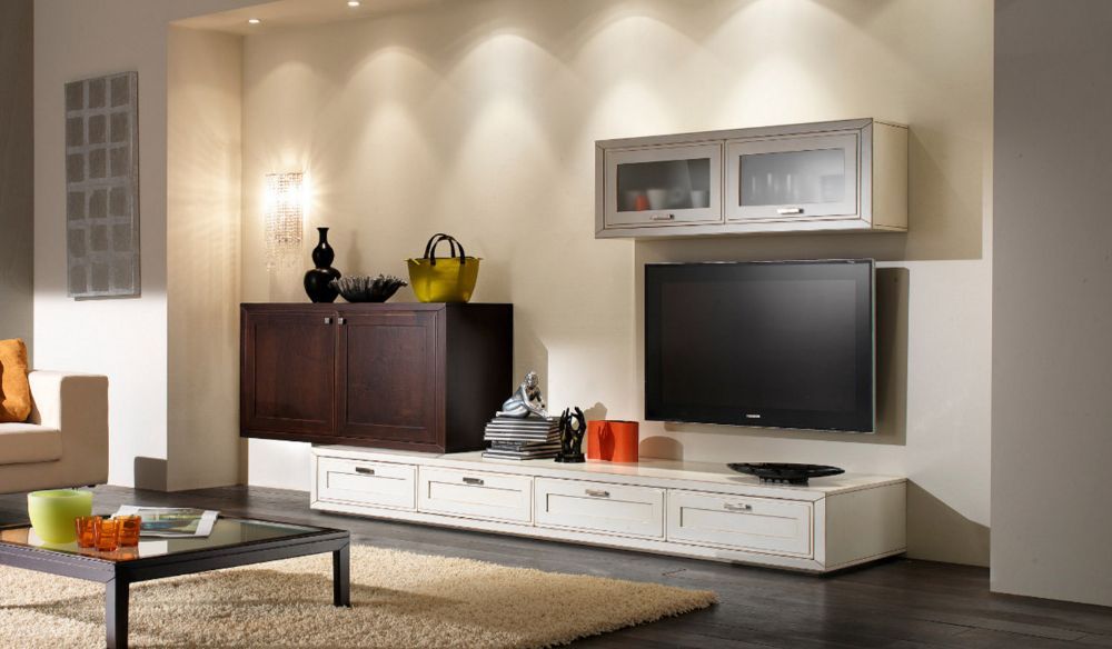 parete attrezzata soggiorno dallo stile classico