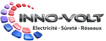 Logo of Inno-Volt with text "Electricité - Sûreté - Réseaux" and a colorful circular design.