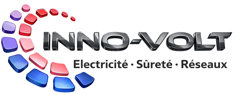 Logo of Inno-Volt with text "Electricit&eacute; - S&ucirc;ret&eacute; - R&eacute;seaux" and a colorful circular design.