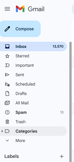 An unsorted Inbox