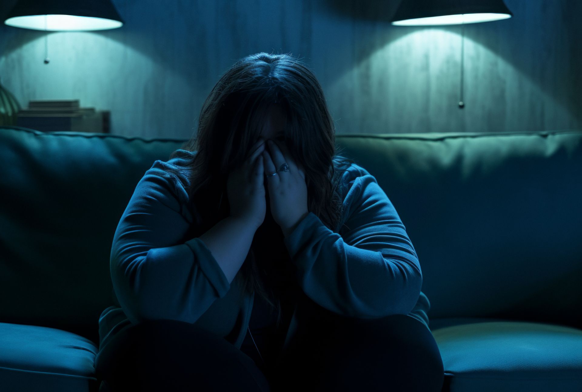 Pessoa com expressão de tristeza e cansaço em consulta médica investigando hipotireoidismo