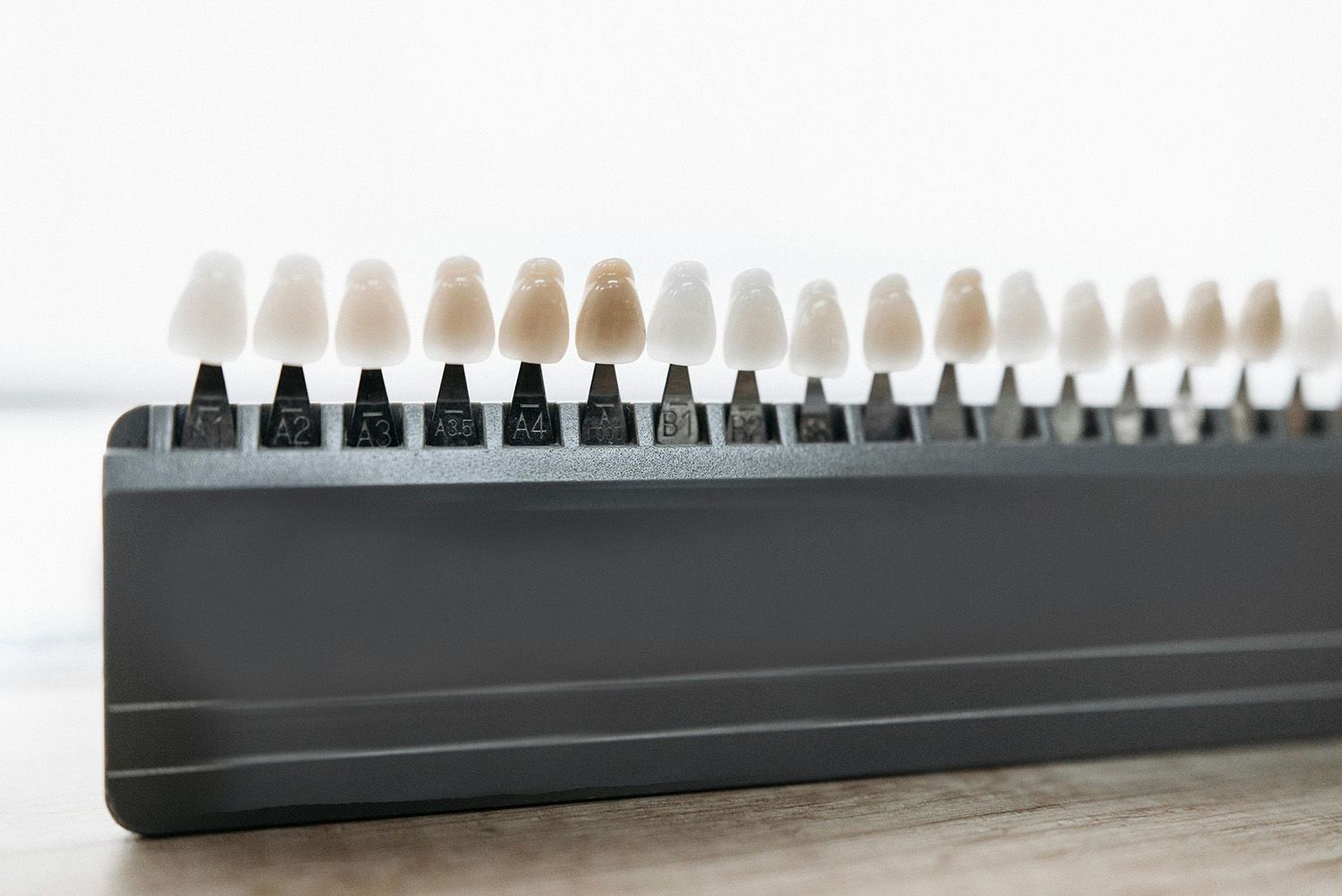  Tooth Shade Guide Showing Color Options For Dental Veneers
