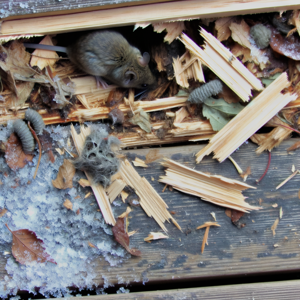 rongeurs dans des copeaux de bois
