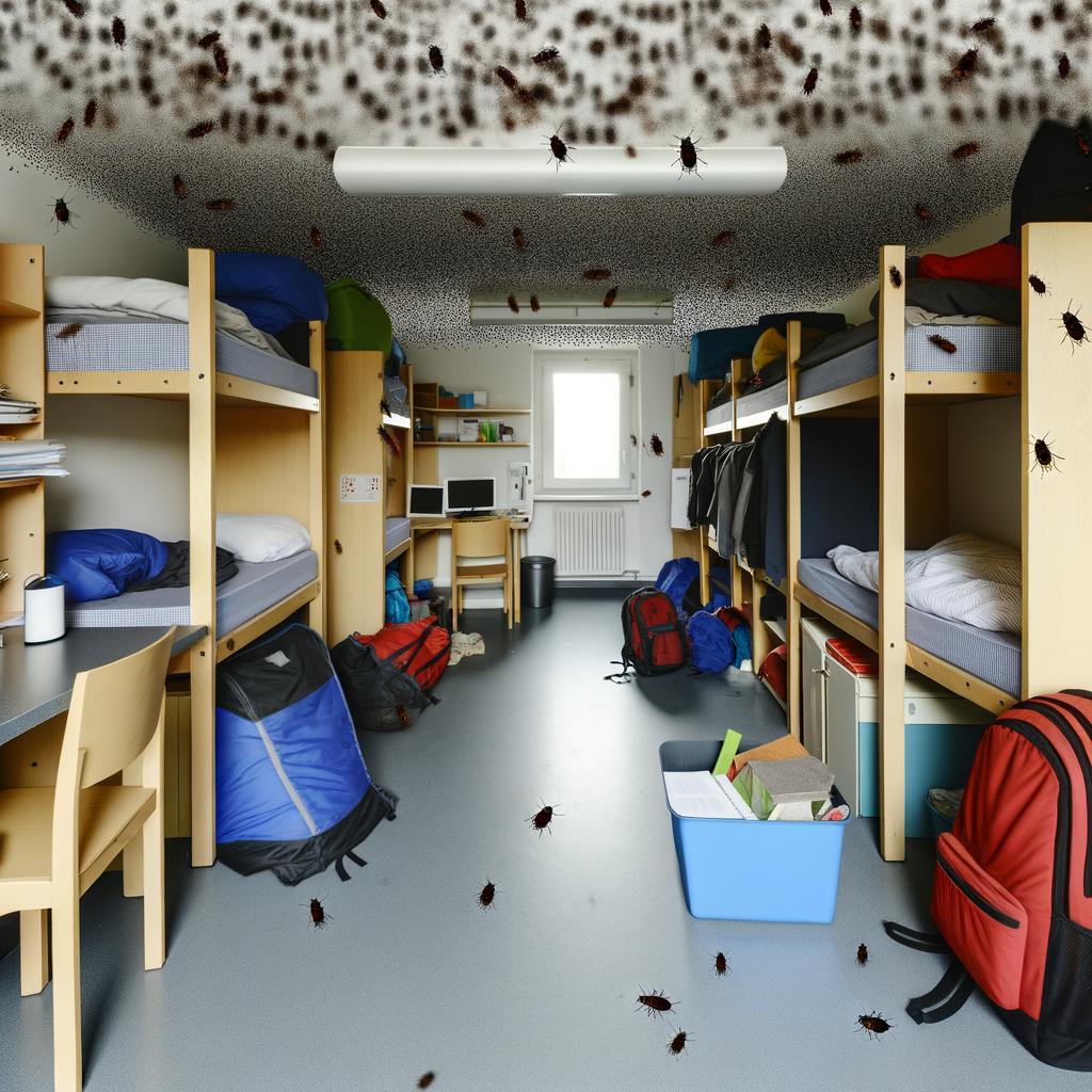 chambre d'étudiants infestée de punaises de lit