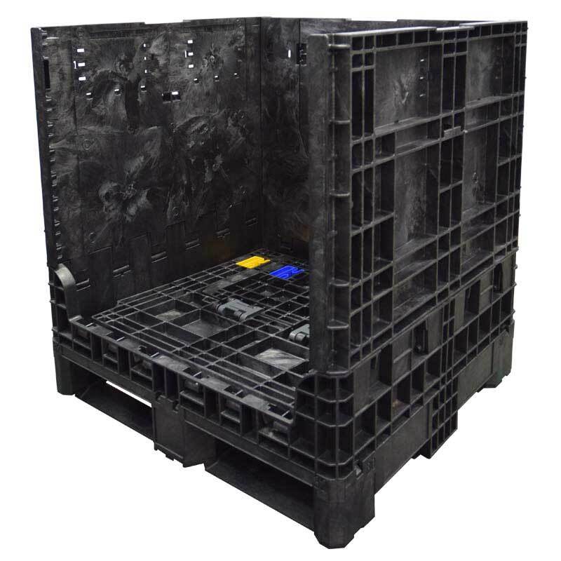 30 x 32 x 34 Collapsible bulk container with one sidewall down
