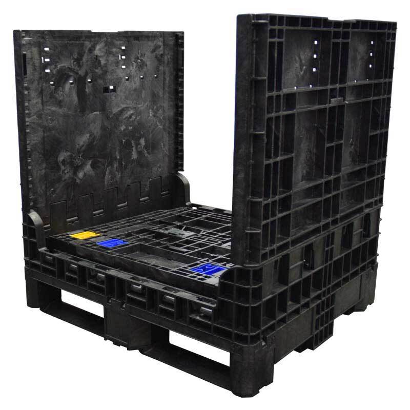 30 x 32 x 34 Collapsible bulk container with two sidewalls down