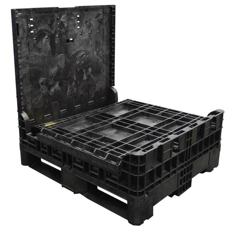 30 x 32 x 34 bulk container with three sidewalls down