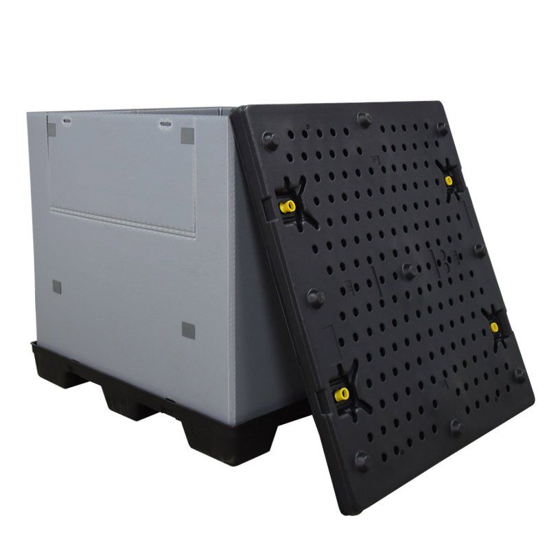 Contenedor de caja-palet de plástico de 45 x 48 x 45 con puerta de acceso