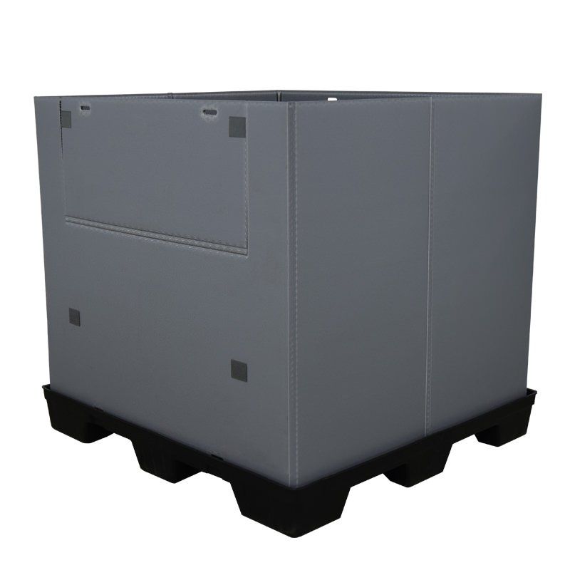 Contenedor de caja-palet de plástico de 45 x 48 x 45 con puerta de acceso
