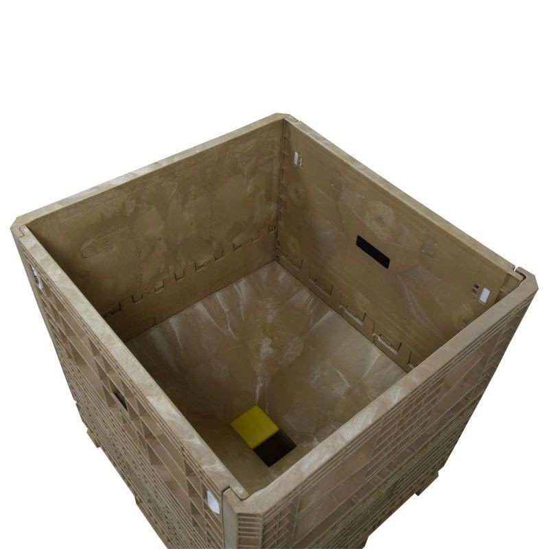 45 x 48 x 50 Hopper Bottom Bulk Container inside view
