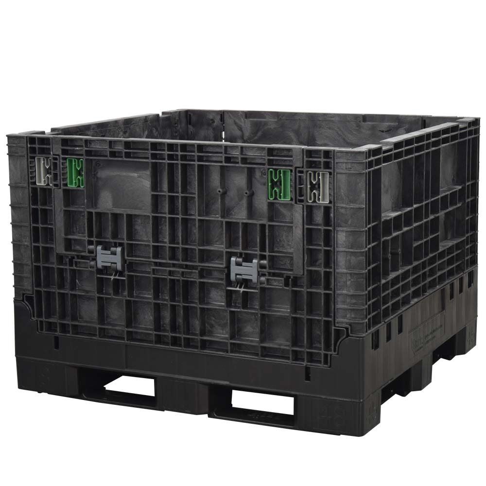 45x48x34 Solid Floor Collapsible Bulk Container - one drop door