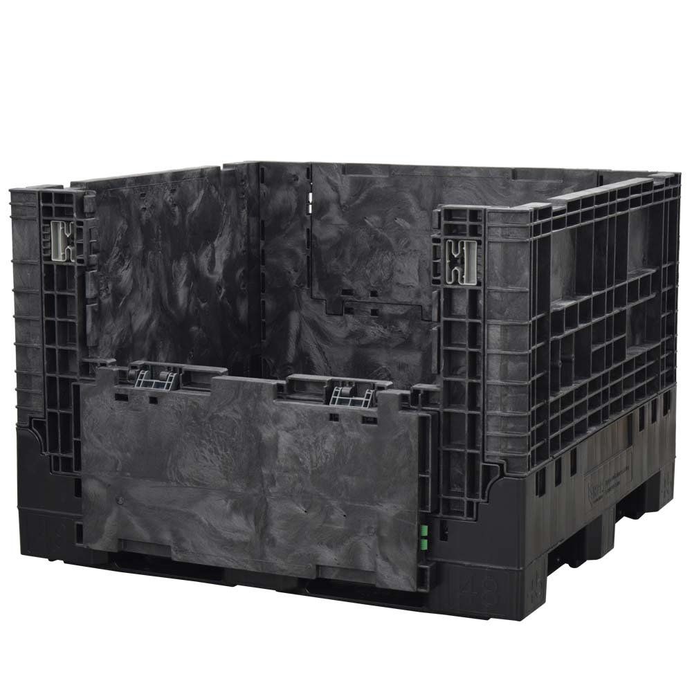 45x48x34 Solid Floor Collapsible Bulk Container - one drop door