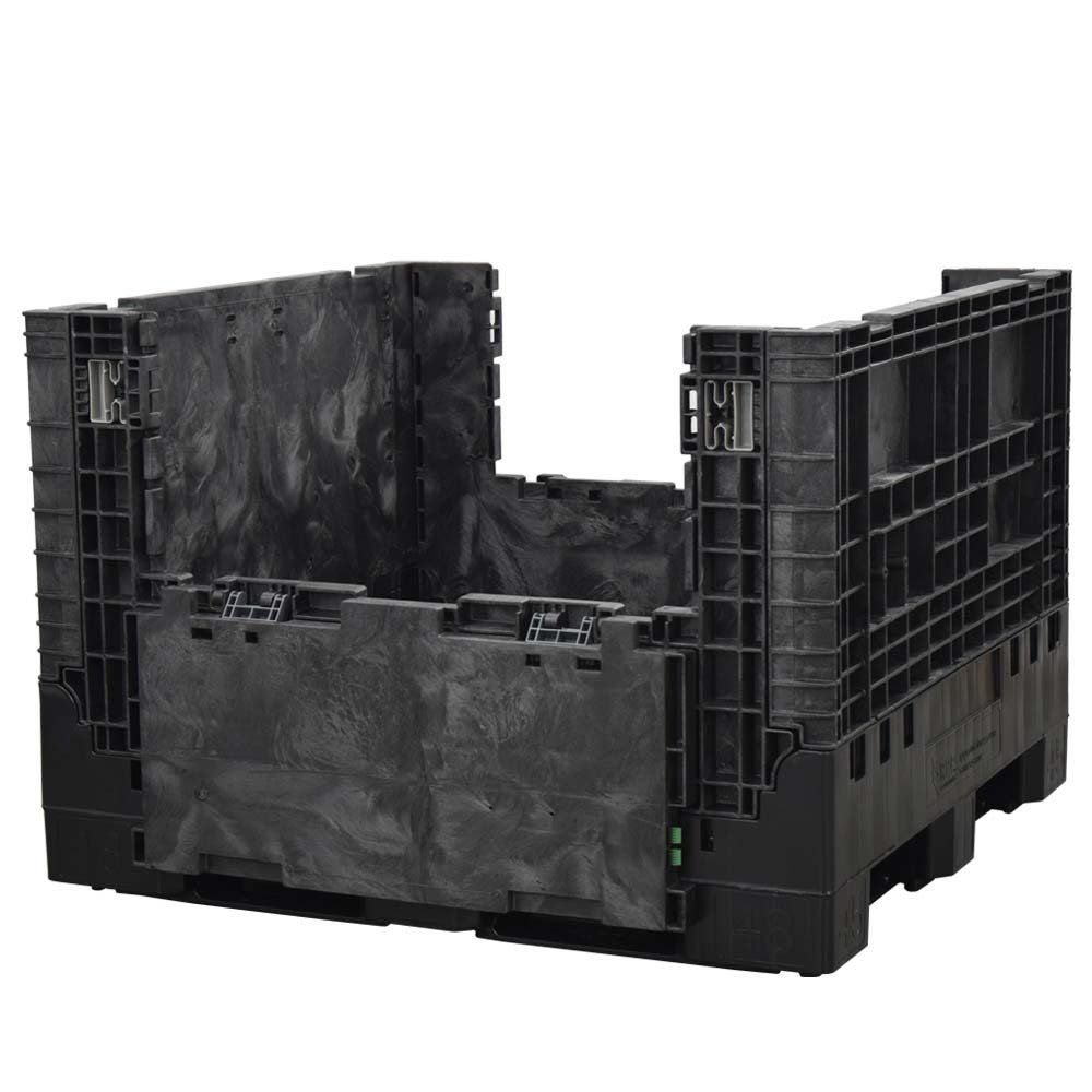 45x48x34 Solid Floor Collapsible Bulk Container - two drop doors