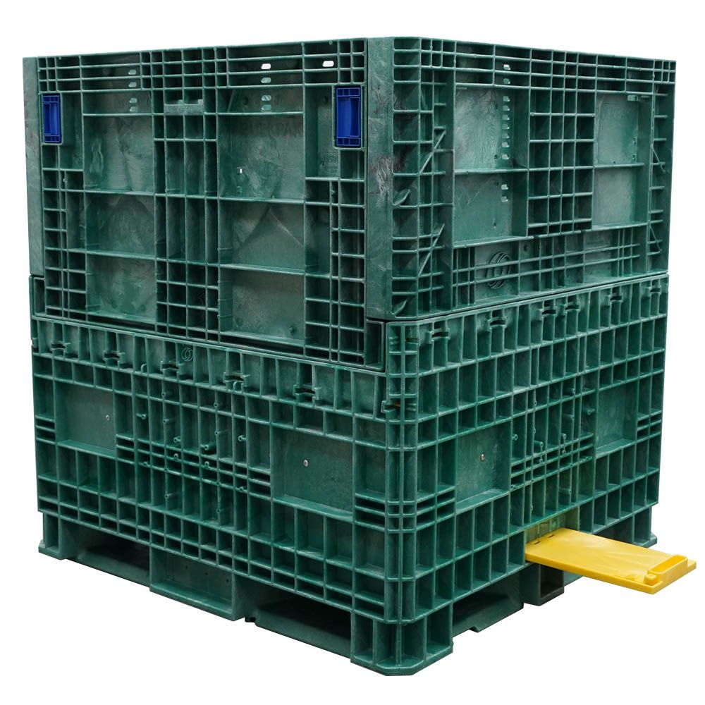 45 x 48 x 50 Hopper Bottom Bulk Container slide gate out