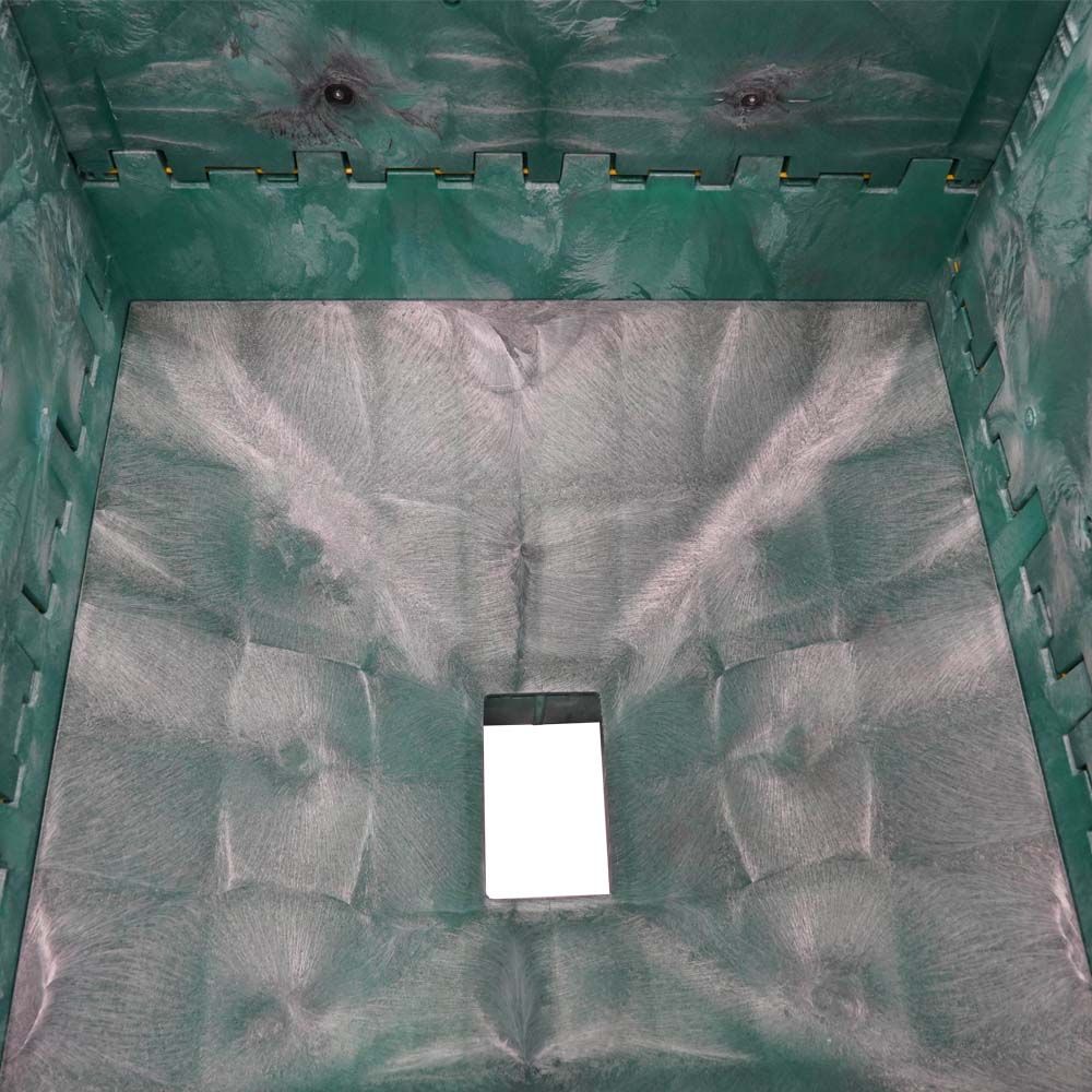 45 x 48 x 50 Hopper Bottom Bulk Container inside view