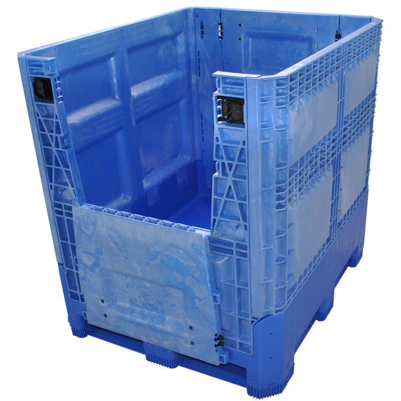 40 x 48 x 46 Food Grade Collapsible Bulk Container with drop door down