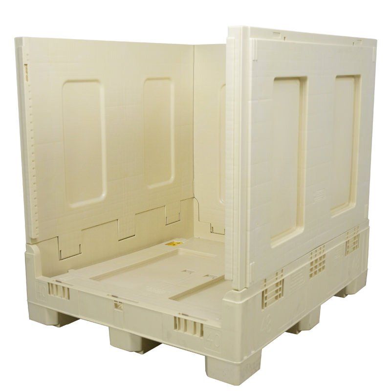 40 x 48 x 46 Reusable Plastic Gaylord with sidewall down