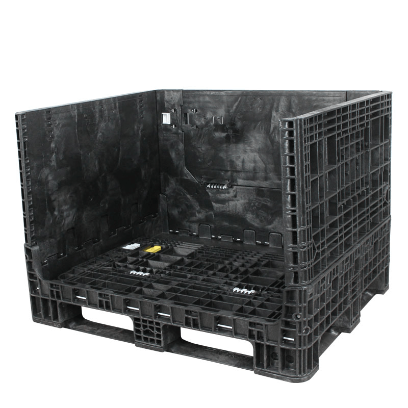 40 x 48 x 34 Collapsible bulk container with one sidewall down