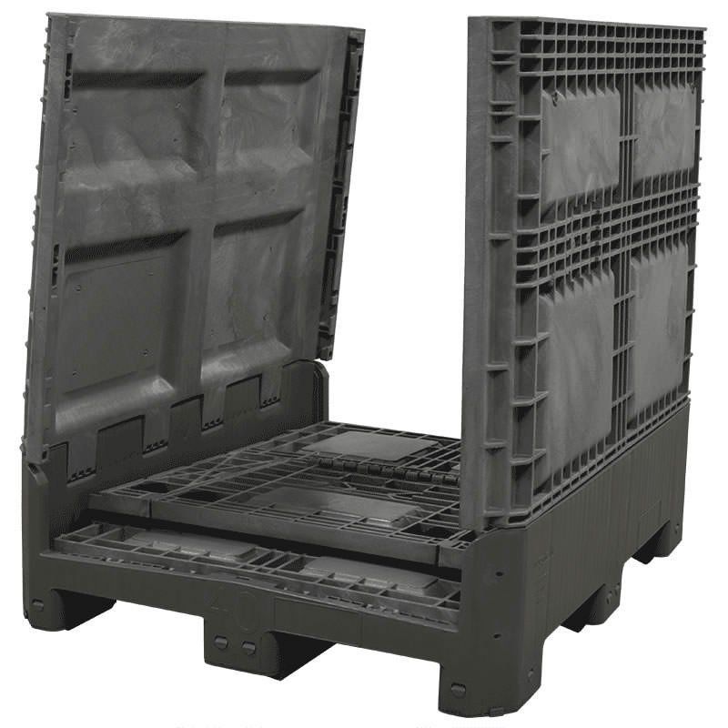 40 x 48 x 46 FDA Approved Collapsible Bulk Container two sidewalls down
