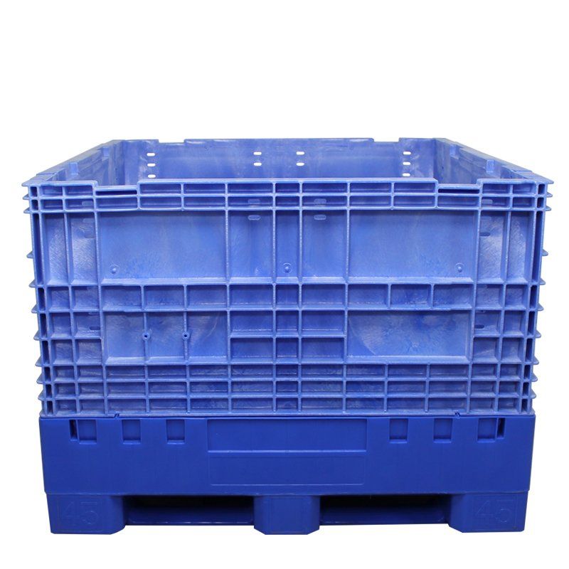 Contenedor bulk plegable de 45 x 48 x 34 - Azul, vista de lado 2 
