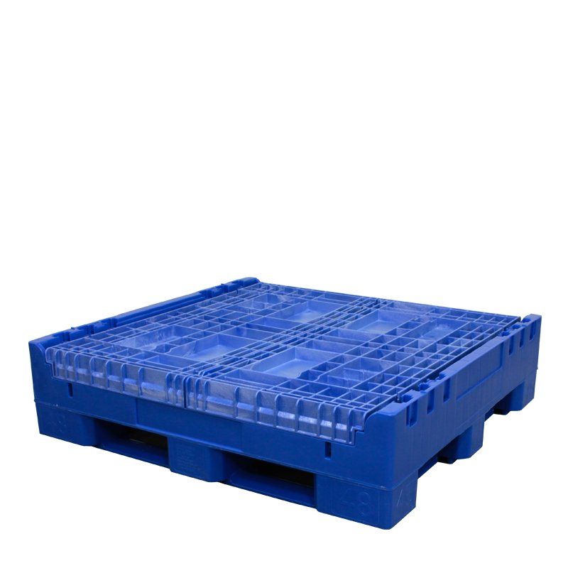 45 x 48 x 34 Collapsible Bulk Container - Blue collapsed
