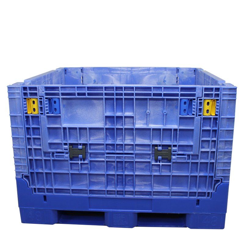Contenedor bulk plegable de 45 x 48 x 34 - Azul, vista lateral