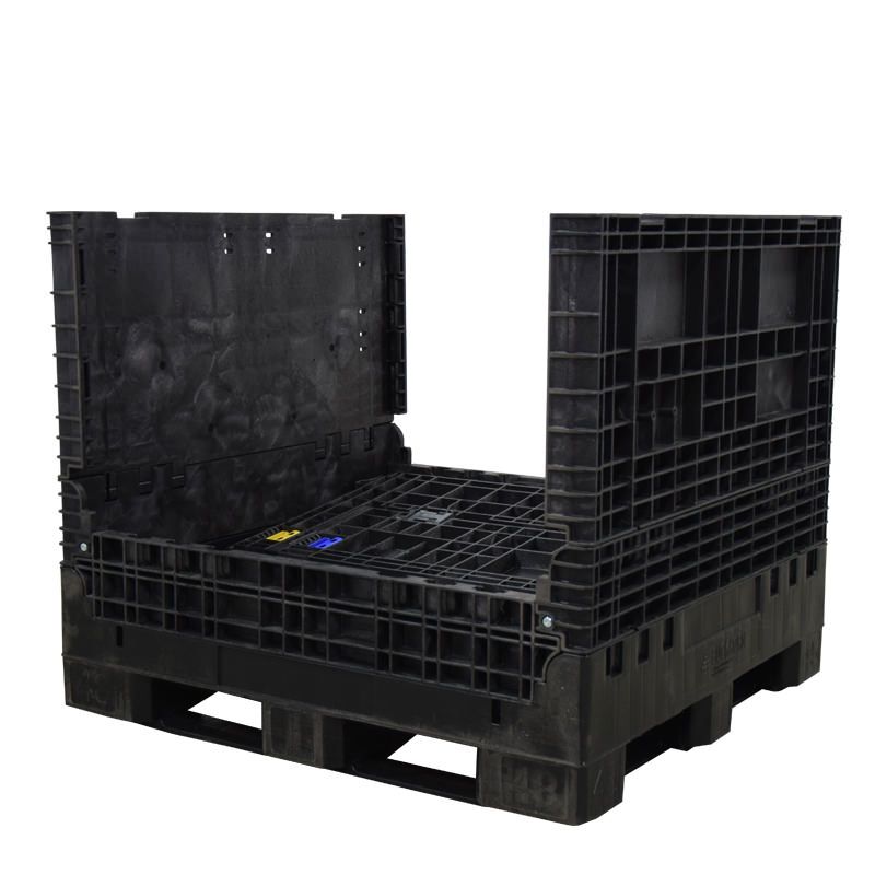45 x 48 x 41 Extra-Duty Collapsible Bulk Container with two sidewalls down