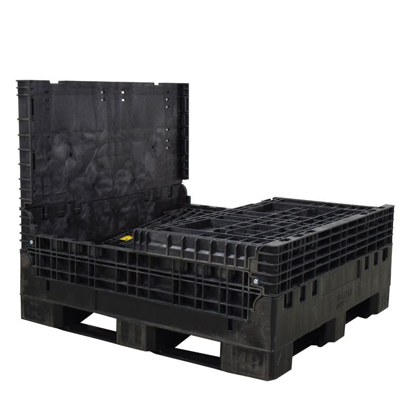 45 x 48 x 41 Extra-Duty Collapsible Bulk Container with three sidewalls down