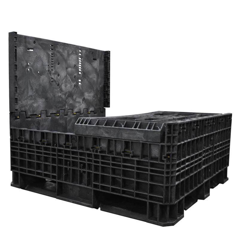 45 x 48 x 42 Collapsible Bulk Container with three sidewalls down
