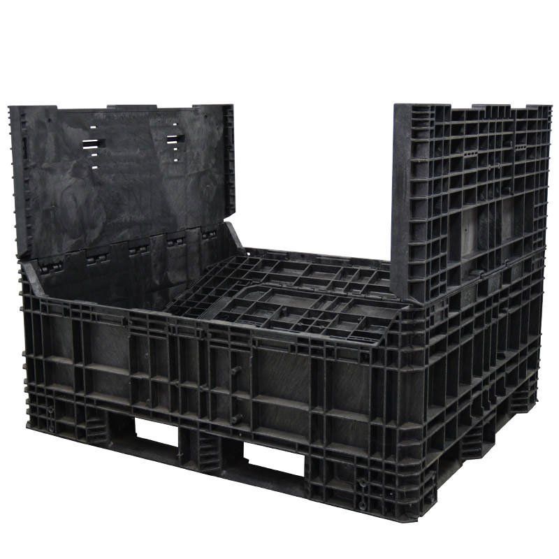 57 x 48 x 44 Collapsible Bulk Container with two sidewalls down