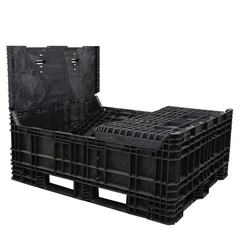 57 x 48 x 44 Collapsible Bulk Container with three sidewalls down