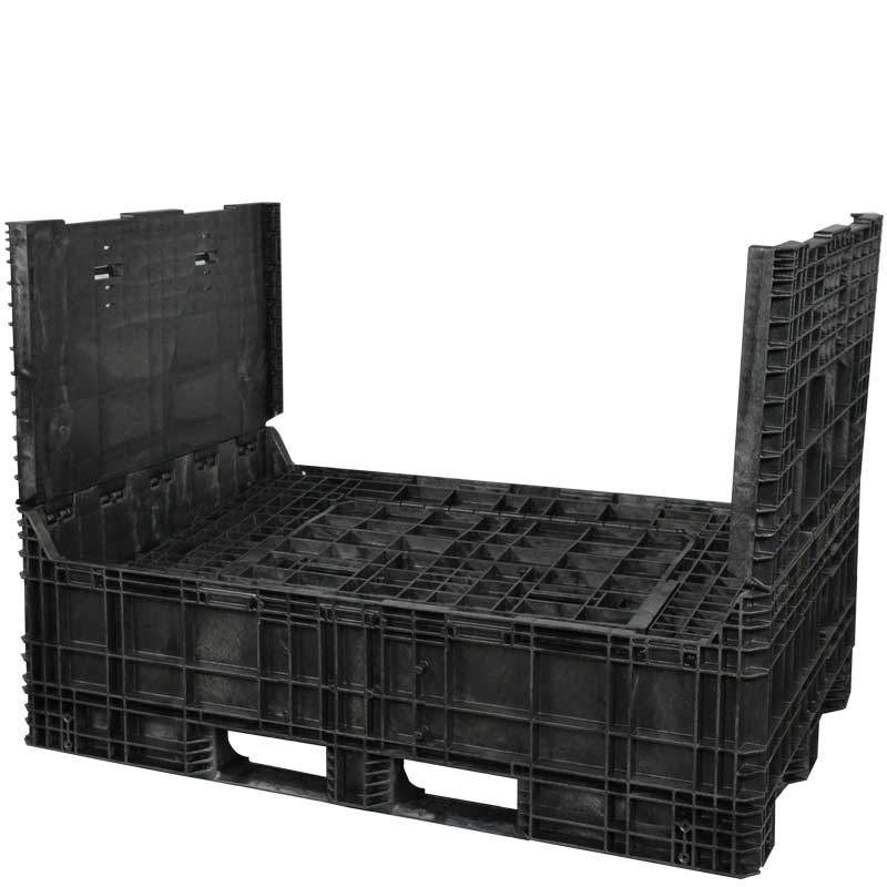 70 x 48 x 50 Collapsible Bulk Container with two sidewalls down