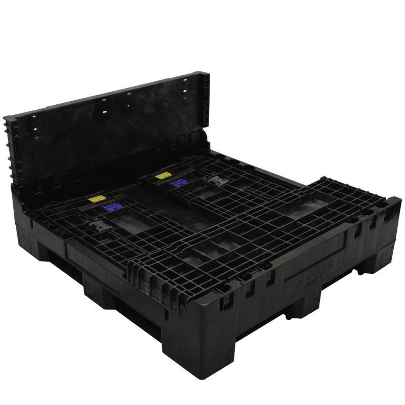 45 x 48 x 25 Extra-Duty Collapsible Bulk Container with three sidewalls down