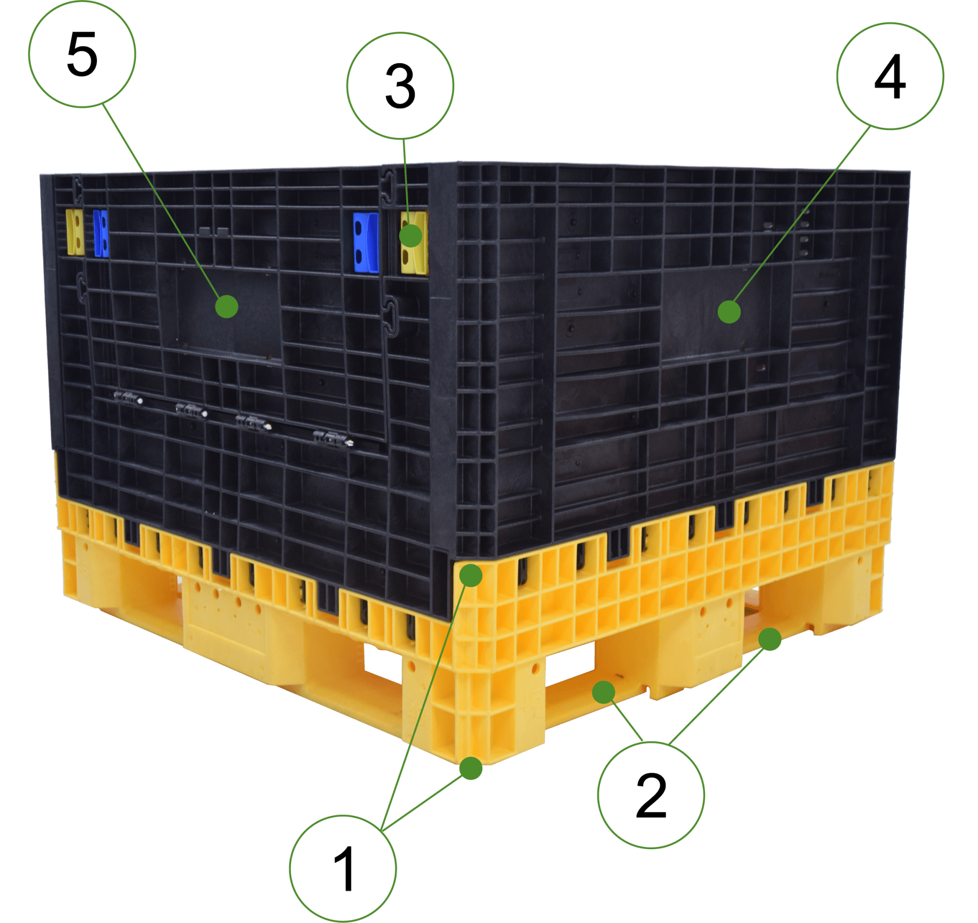 Inspection points of a bulk container