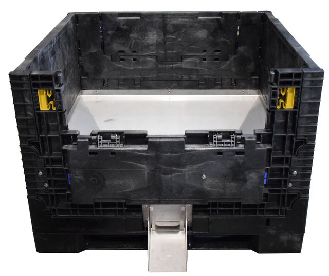 Buckhorn 57 x 45 x 74 Hopper Bottom Pro Box Bulk Seed Container With Lid