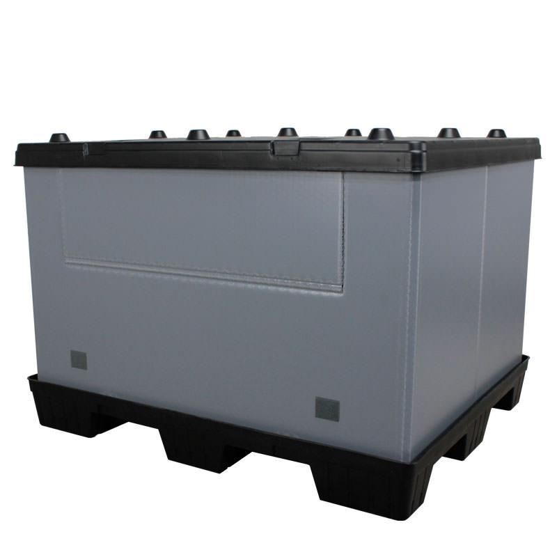 Contenedor de caja-palet de plástico de 45 x 48 x 34 con puerta de acceso